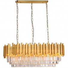 Φωτιστικό Κρεμαστό 12xE14 Χρυσαφί Αλουμινίου και Κρύσταλλα 6069-12